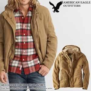American Eagle Men's Utility Hooded Khaki Jack